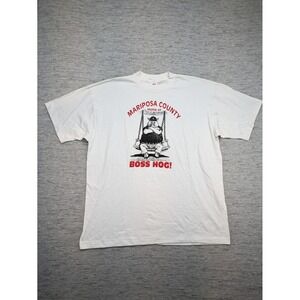 T-America Vintage Mariposa County Home of Boss Hog Tee‎ XL 1991 single stitch